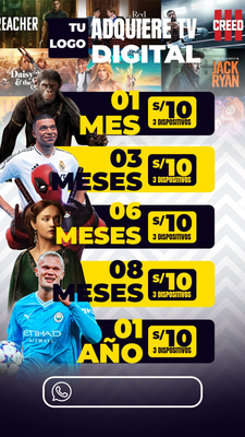 Plantilla IPTV precios Lista